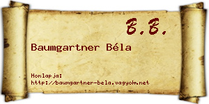 Baumgartner Béla névjegykártya