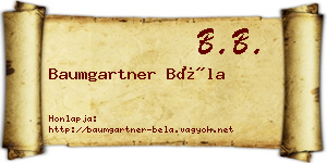 Baumgartner Béla névjegykártya